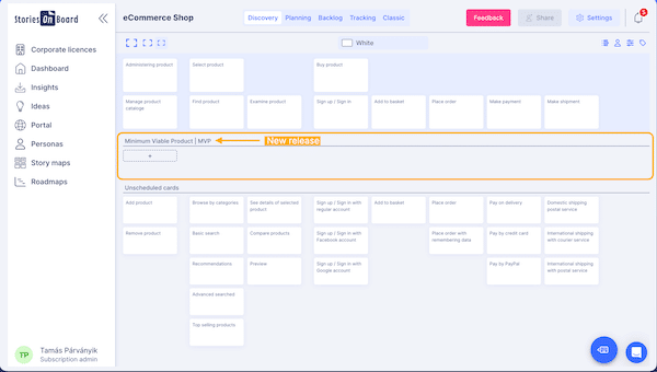 Release planning- first release