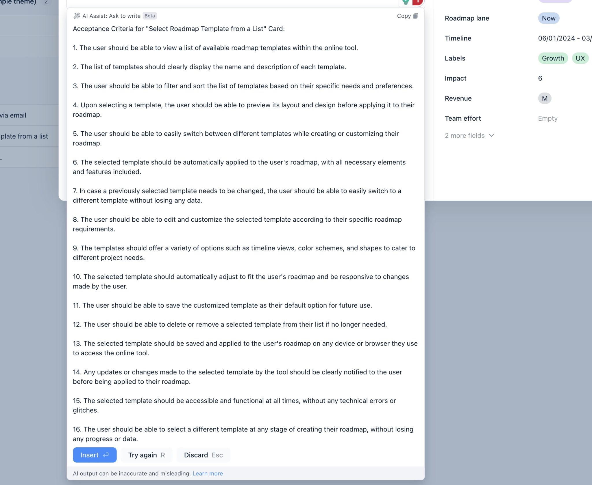 AI Acceptance Criteria Writing Product Management Tools