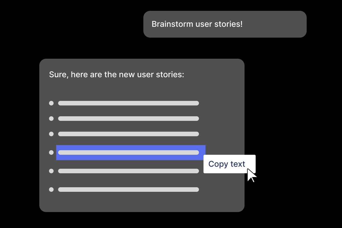 ChatGPT user story response requires manual copying into the product backlog